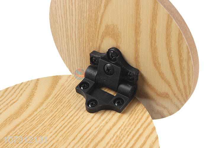 New arrival round shape plastic makeup mirror wood grain mirror