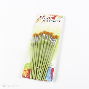 China manufacturer art supplies 10pcs plastic handle painting brush watercolor <em>paintbrush</em>