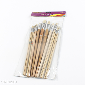 Hot products art supplies 12pcs wooden handle painting brush watercolor <em>paintbrush</em>