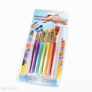 Low price art supplies 6pcs plastic handle painting brush watercolor <em>paintbrush</em>