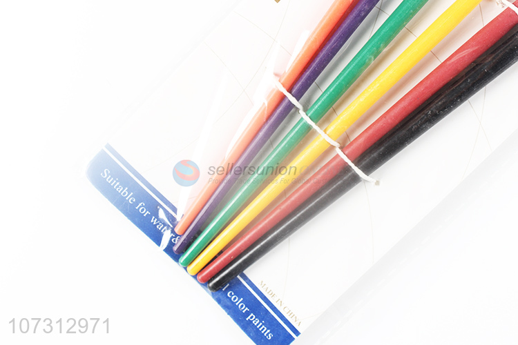 Popular products art supplies 6pcs plastic handle painting brush watercolor paintbrush