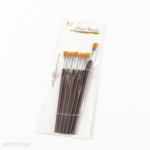 Competitive price art supplies 6pcs wooden handle painting brush watercolor <em>paintbrush</em>