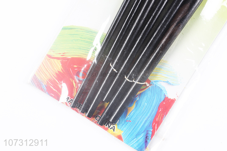 China maker art supplies 6pcs wooden handle painting brush watercolor paintbrush
