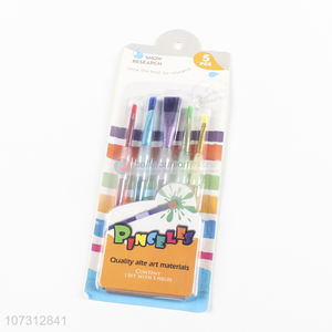 Suitable price art tools 5pcs plastic handle watercolor painting brush oil <em>paintbrush</em>