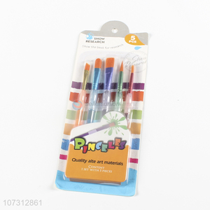 Reasonable price art tools 5pcs plastic handle watercolor painting brush oil <em>paintbrush</em>