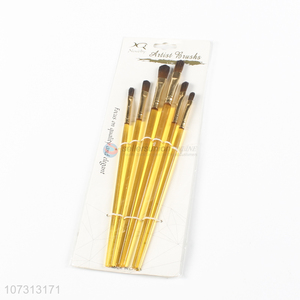 Professional supply art supplies 6pcs plastic handle painting brush watercolor <em>paintbrush</em>