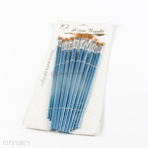 Premium products art supplies 12pcs wooden handle painting brush watercolor <em>paintbrush</em>