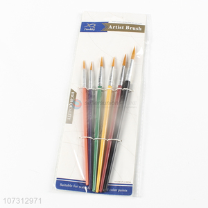 Popular products art supplies 6pcs plastic handle painting brush watercolor <em>paintbrush</em>