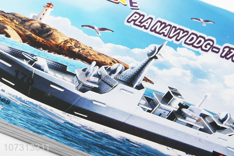 Hot sale kids educational toy 3d warship jigsaw puzzle