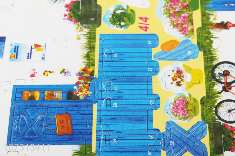 Hot selling children paper puzzle 3D style shop puzzle toy