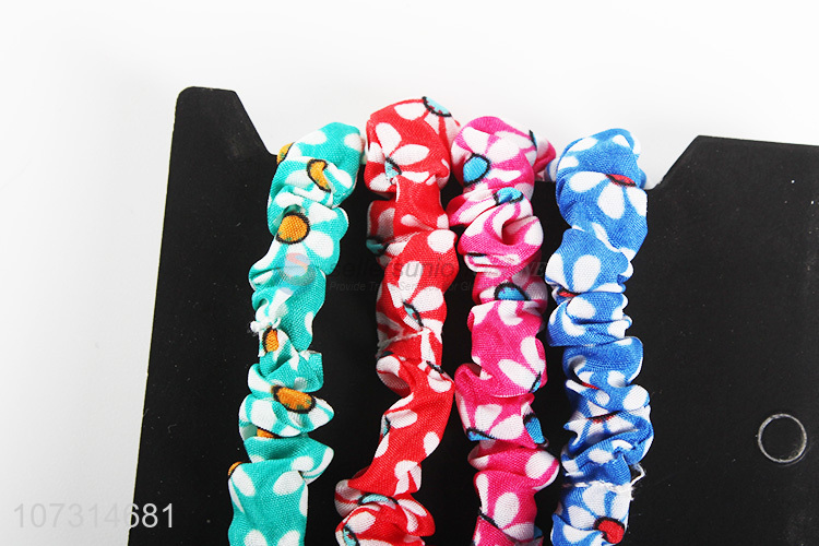 Wholesale price beautiful floral hair rope women hair bands