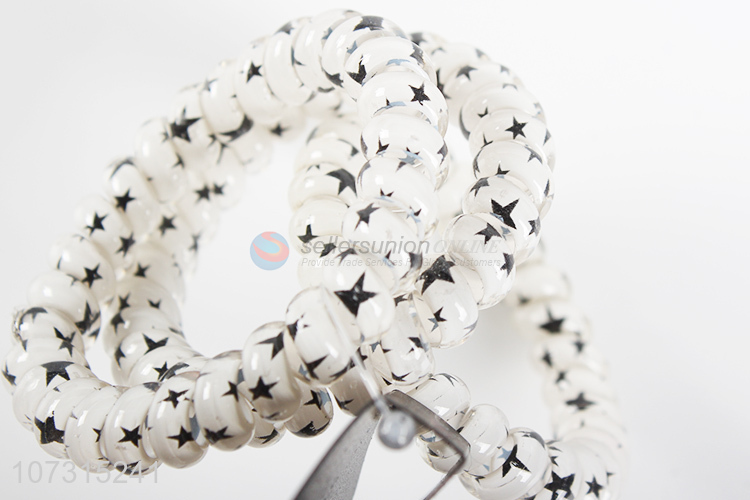 OEM custom chic star printed hair rings girls hair accessories