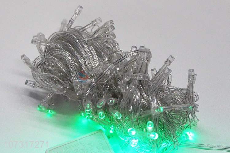 Custom Green Light 100 LED Transparent Wire V5 String Lights