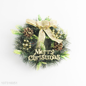 Hot products festival decoration Christmas wreath with pinecones