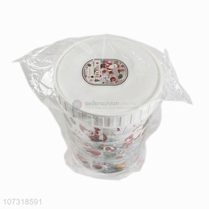 New design 3pcs airtight Christmas plastic storage jar food canister