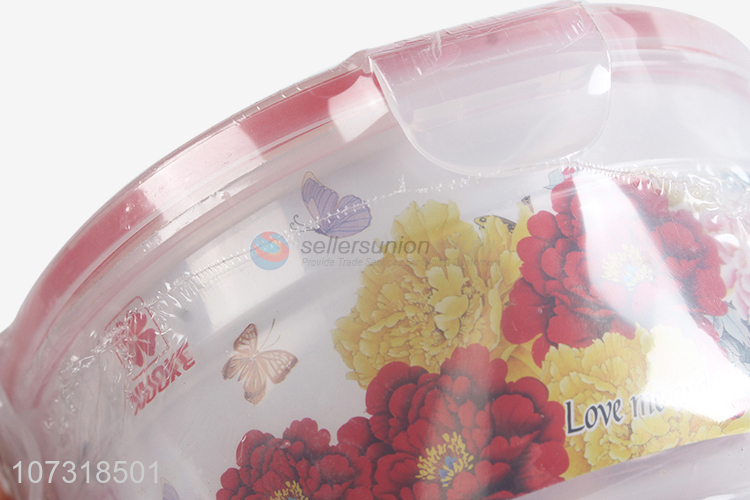 Hot selling 4pcs round preservation box clear microwavable crisper