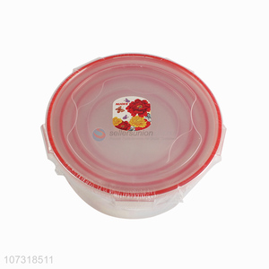 China supplier 4pcs round transparent lock&lock preservation box crisper for microwave oven