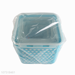 High quality 4pcs square polka dot printed preservation box microwavable crisper