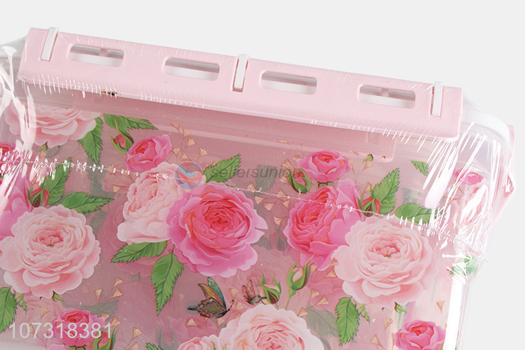 Good market 5pcs square rose printed preservation box crisper for microwave oven