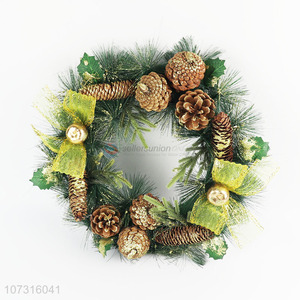 Bottom price pinecone Christmas wreath for door decoration