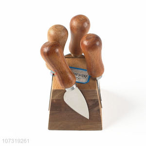 Premium Quality Cheese Tool Cheese Knife Set With Wooden Holder