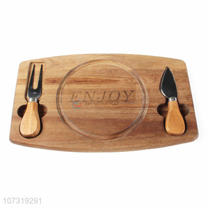 Factory Price Eco-Friendly Healthy Acacia Wood Cheese Cutting Board Knife Set
