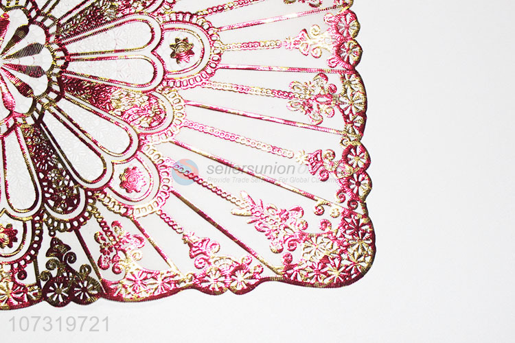 New Arrival Rectangle Red Gold Laser Placemat Fashion Pvc Table Mat