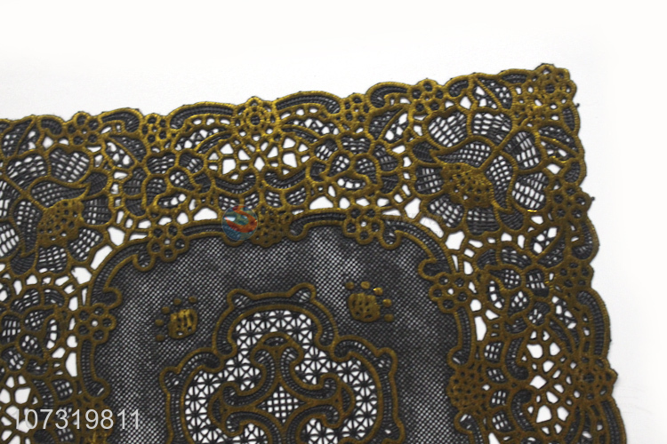 Wholesale Unique Design Table Decoration Square Pvc Coasters Bronzing Cup Mat