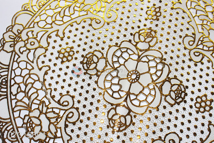 High Sales Pvc Anti-Slip Plastic Placemat Heat Resistant Golden Table Mat