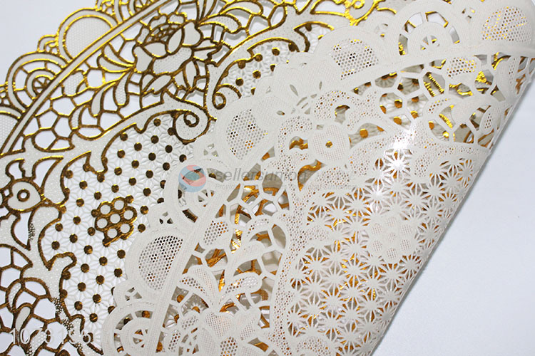 High Sales Pvc Anti-Slip Plastic Placemat Heat Resistant Golden Table Mat