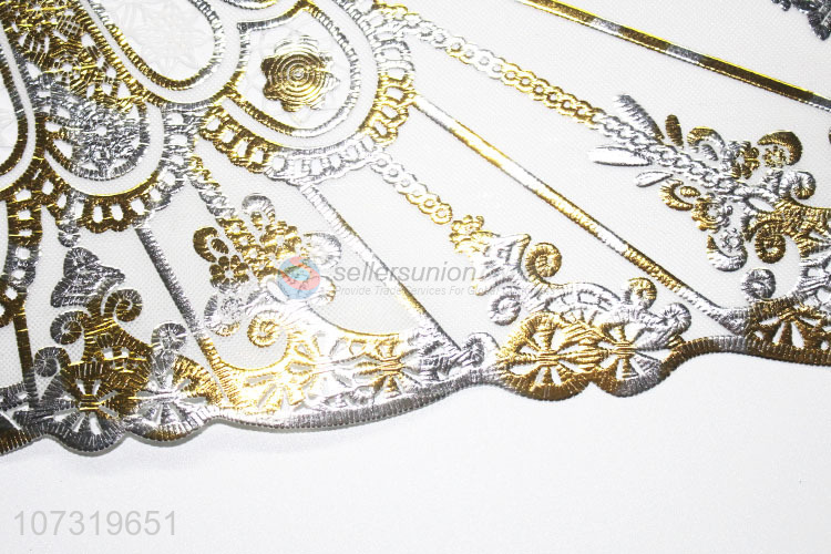 Best Sale Yellow Silver Laser Placemat Eco-Friendly Heat Resistant Dining Table Mat