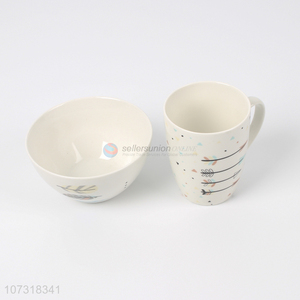 Hot product household ceramic bowl and cup set