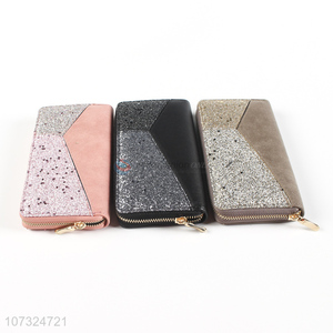 Factory wholesale women pu leather wallets long purse