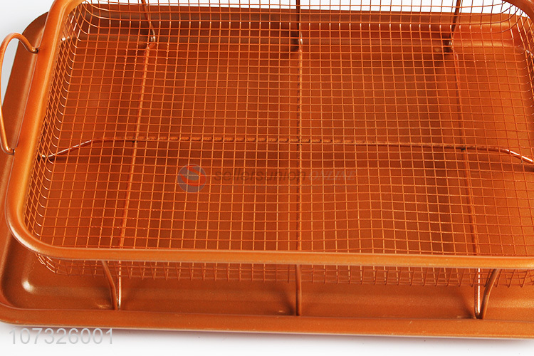 Best Price Multi-Purpose Non Stick Copper Crisper Baking Frying Tray & Basket
