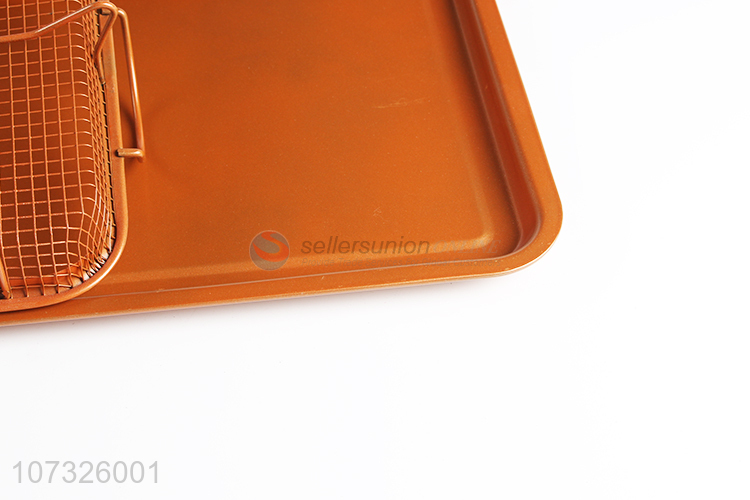 Best Price Multi-Purpose Non Stick Copper Crisper Baking Frying Tray & Basket