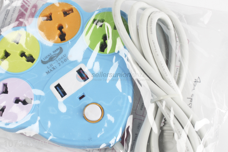Reasonable price creative paw shape extension cables socket with 2 usb ports
