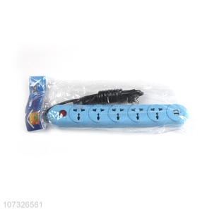 Factory wholesale blue 3 pin extension cables socket with switch & 2 usb ports