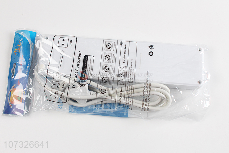 Most popular 2 pin 3 pin extension cables socket with switch & 2 usb ports