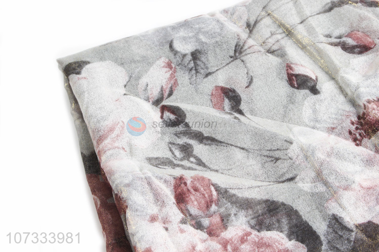 Wholesale chic flower printed women scarf fashion accessories
