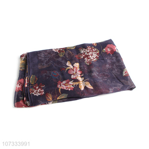 Good quality fashion flower printed ladies scarf for spring