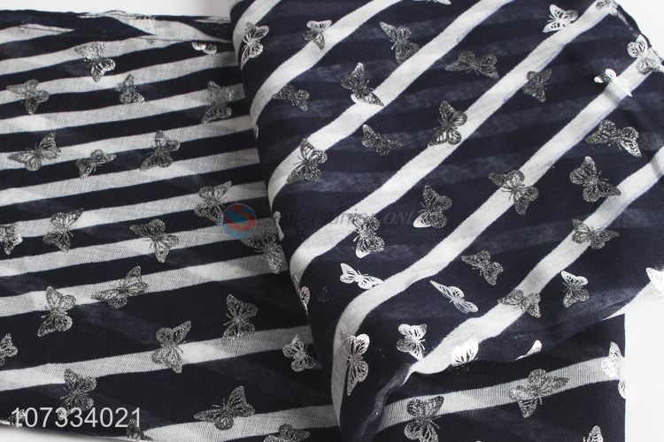 Good sale soft silver butterfly stamping ladies scarf