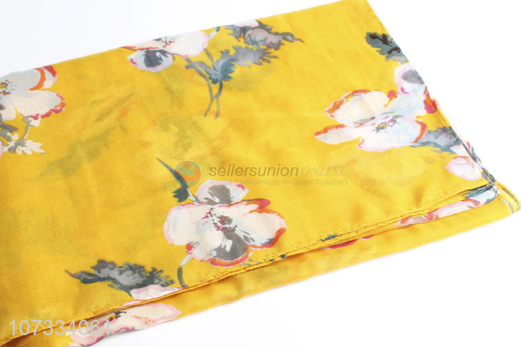 Wholesale soft comfortable elegant flower printed women scarf