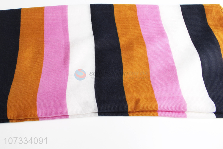 New arrival colorful stripe printed ladies scarf for spring