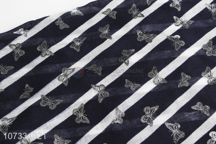 Good sale soft silver butterfly stamping ladies scarf