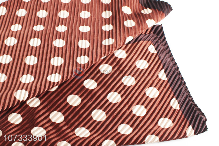 Popular products polka dot printed ladies crinkle square scarf