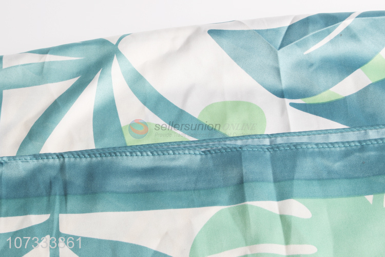 Superior quality comfortable elegant green leaf printed women square scarf