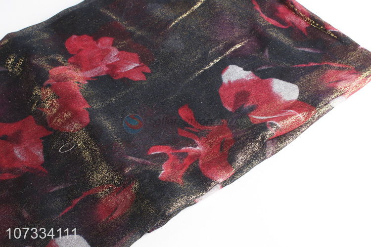 Best selling comfortable elegant flower printed women scarf