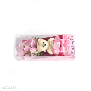 Low price artificial bear rose soap flower for Valentine's Day