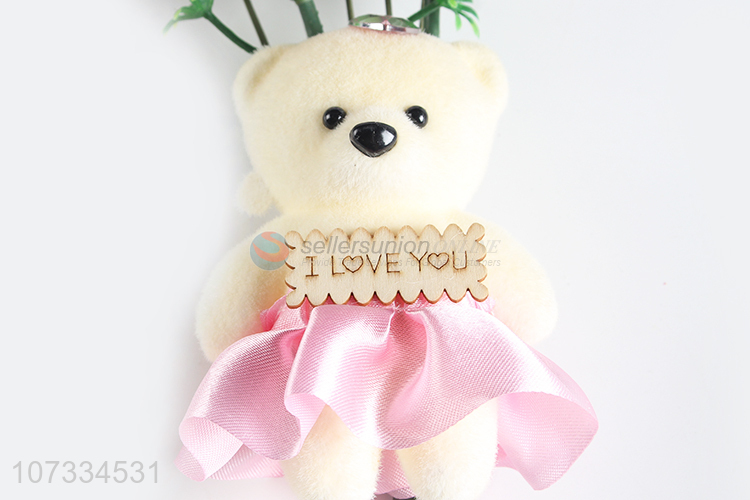 Low price artificial bear rose soap flower for Valentine's Day