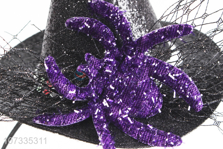 Wholesale Halloween Witch Hat Purple Spider Headband Halloween Costume Dress Up Party Supplies